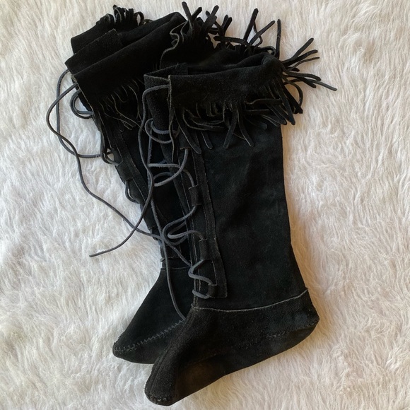 Taos Footwear Shoes - Vintage fringed knee high moccasins